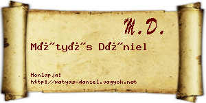Mátyás Dániel névjegykártya
